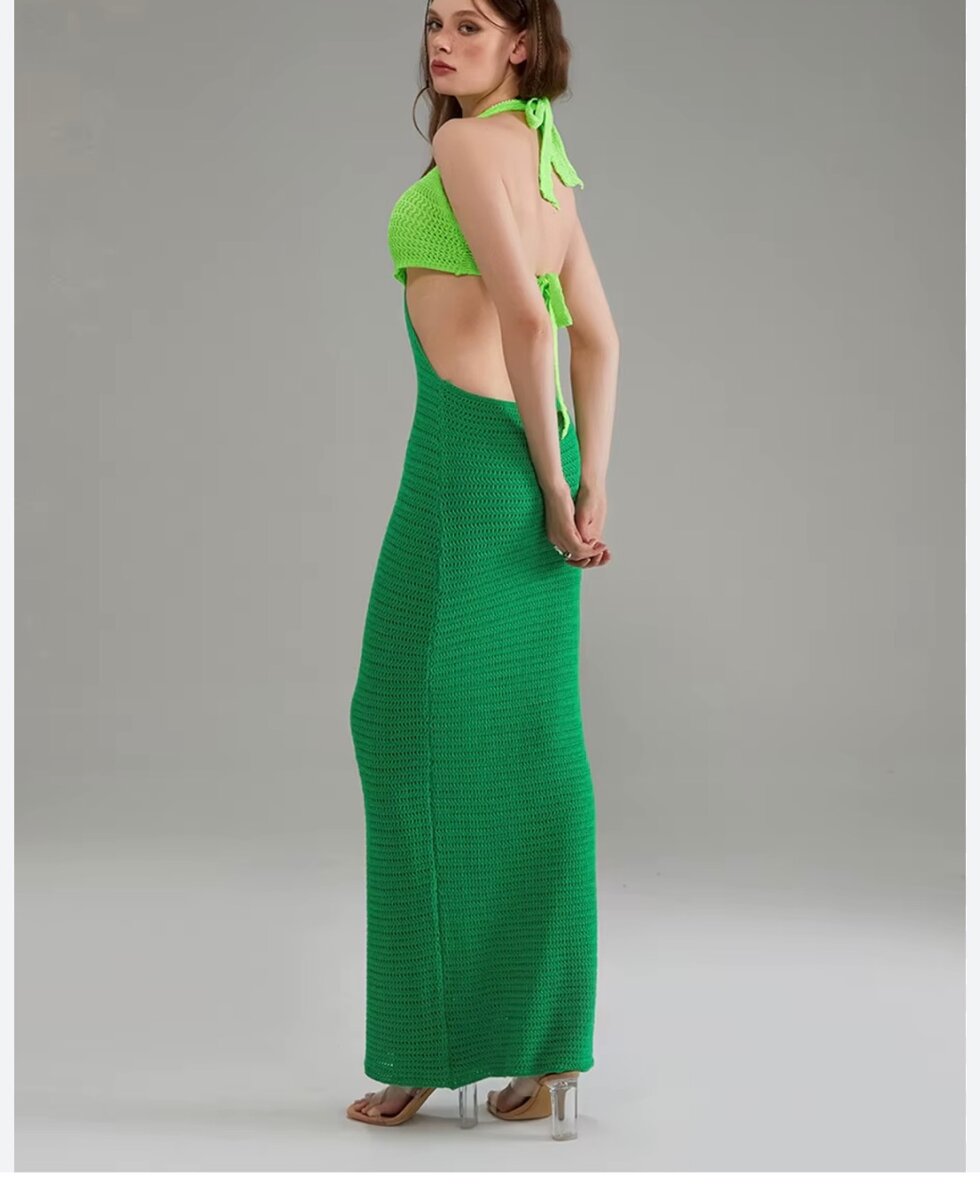 Robe verte en laine