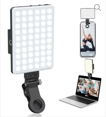 5W 60LED Smart Fill Light Rechargeable Clip Video Led Selfie Light For Photography