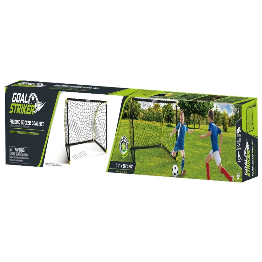 Folding soccer goal set metal frame
