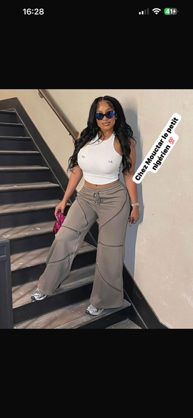 Pantalon ample taille haute