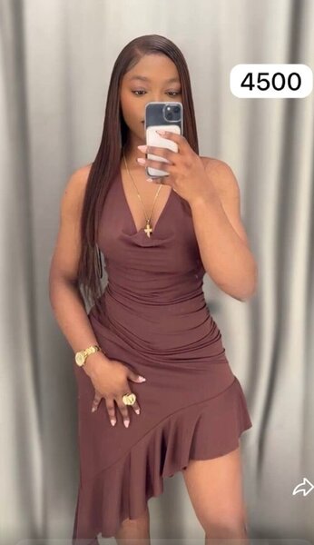 Robe Évasée Marron Chic