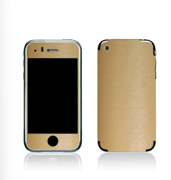Iphone 3G Gold Brushed Metal Texture Mobile Skin