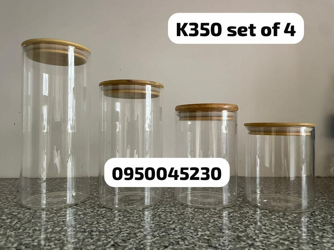 Glass canisters set of 4