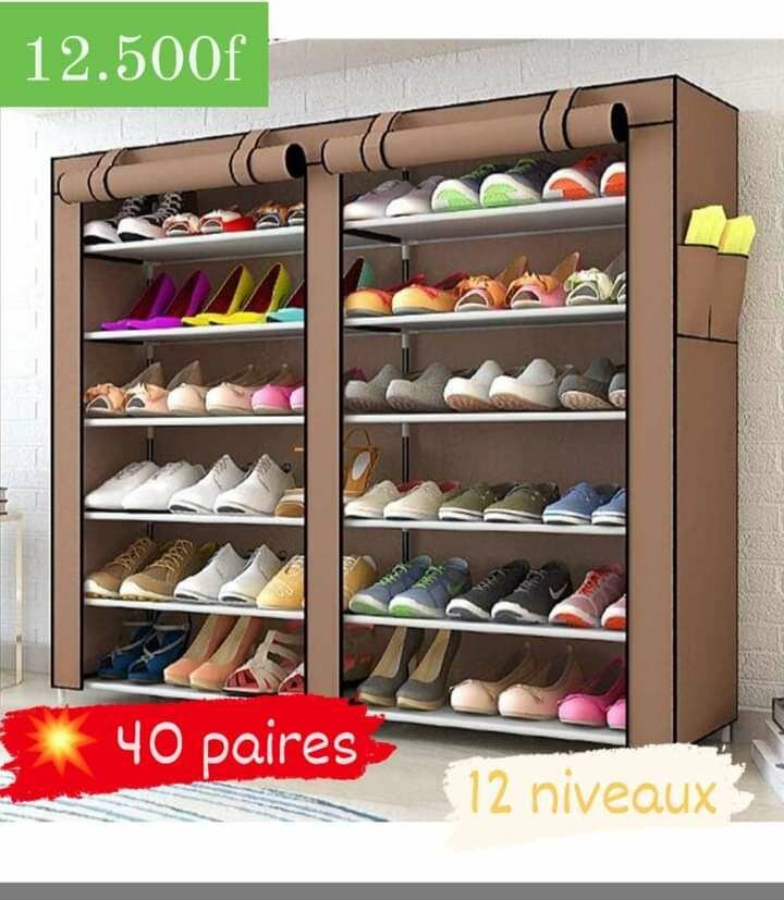 Étagère de chaussures à 12 niveaux