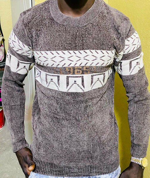 Pull en laine motif géométrique