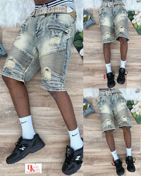 Shorts en jean délavé homme