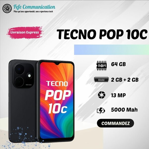 Tecno Pop 10C - 64GB - 4GB Ram