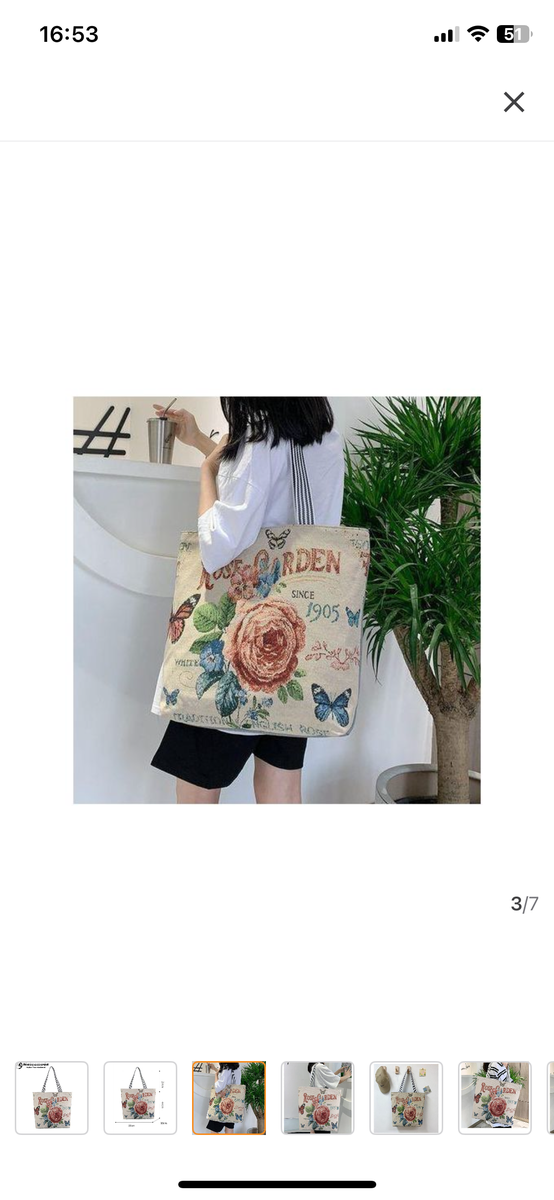 Tote Bag Floral Vintage