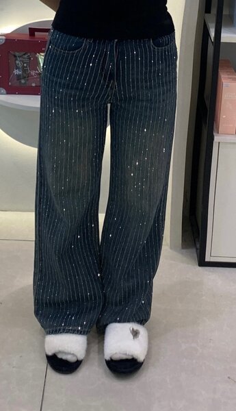 Джинсы с блестками