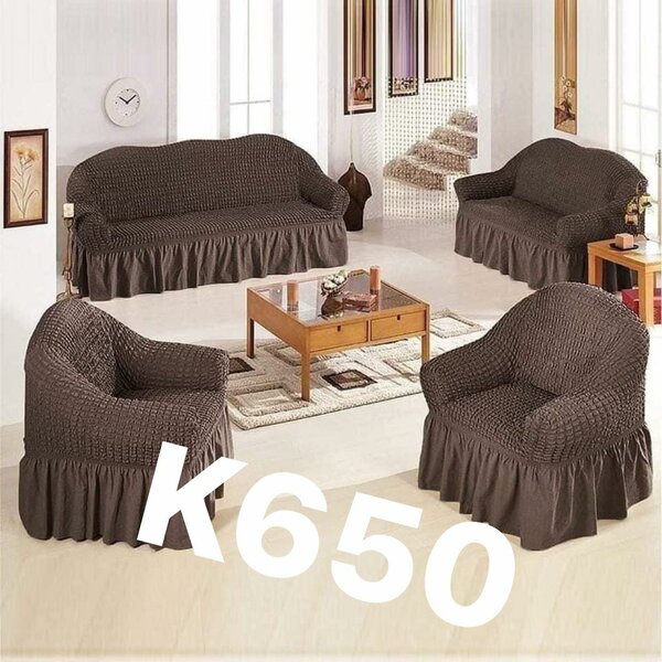 Universal slipcovers for upholstered furniture, brown