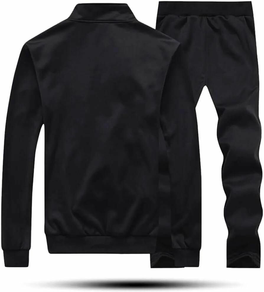 *Product Name*: Men's Fleece Track Suit - 2 Pcs - Black - Pl