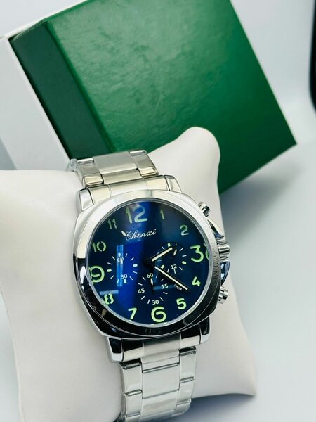 Montre Hommes Acier Bleu