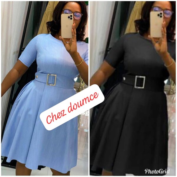 Robe évasée avec ceinture