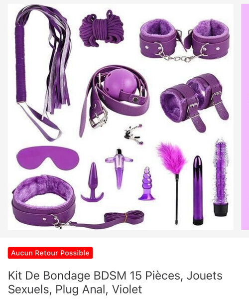 Kit BDSM Violet 15 Pièces