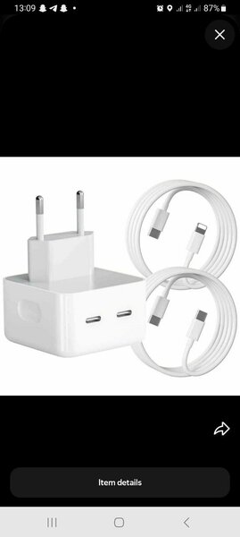 Chargeur usb double avec cable