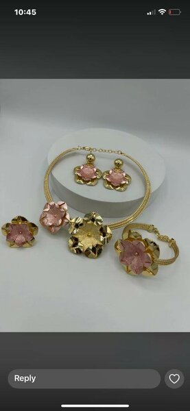 Parure Bijoux Fleur Or Rose