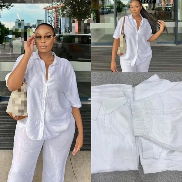 Tenue décontractée en lin blanc