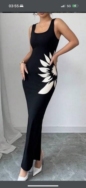 Robe élégante en jersey floral