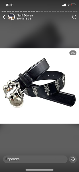 Ceinture en cuir avec boucles originales