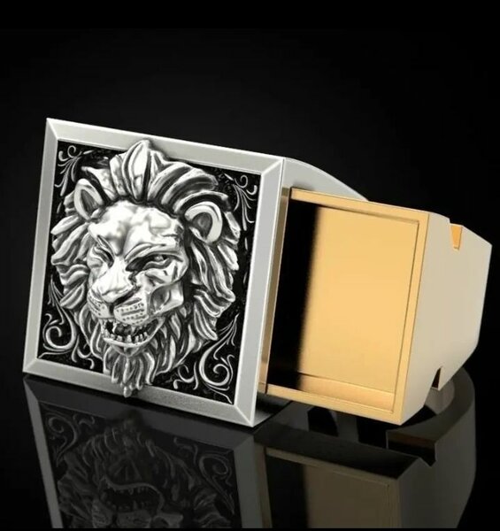 A Cross border Hot fashion Retro Domineering Lion Ring Creat