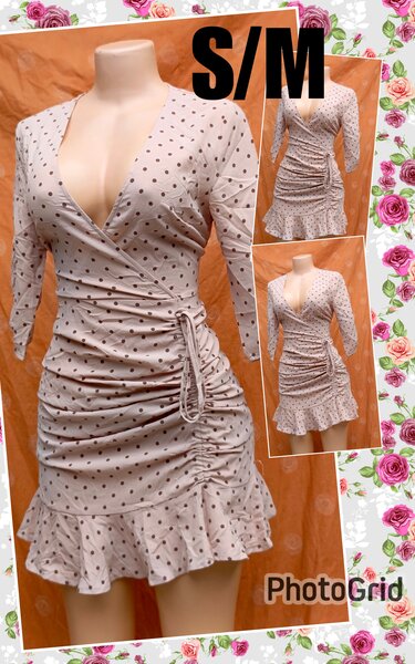 Robe wrap à pois élégante