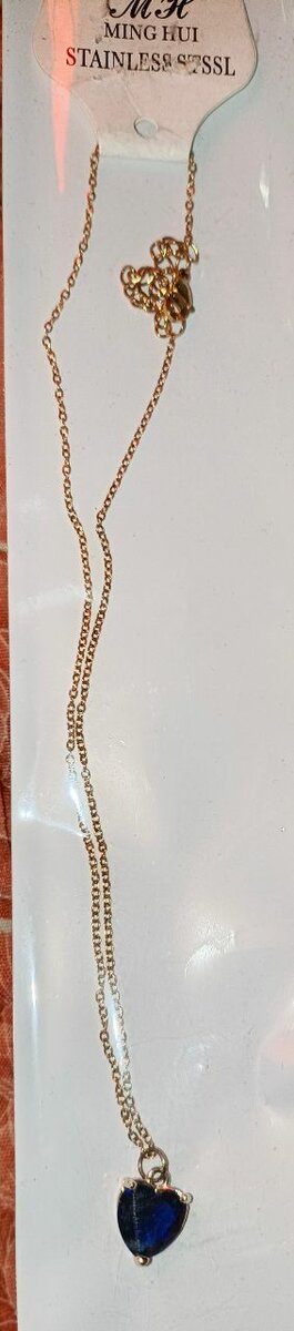 Collier Cœur Bleu Inox