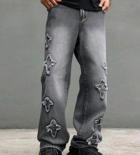 Jean décontracté avec broderie