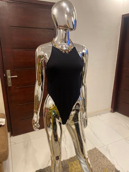 Body noir dos croisé femme