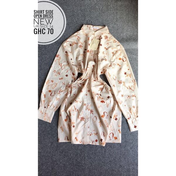 Shirt dress with side ruched