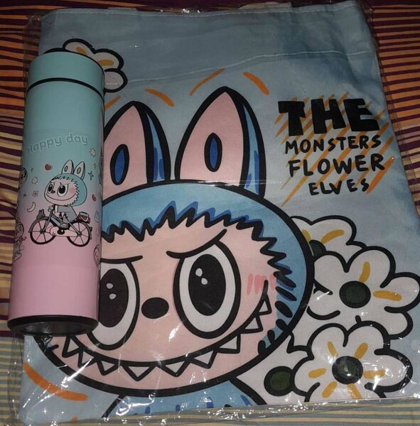 Lot, sac et gourde labubu