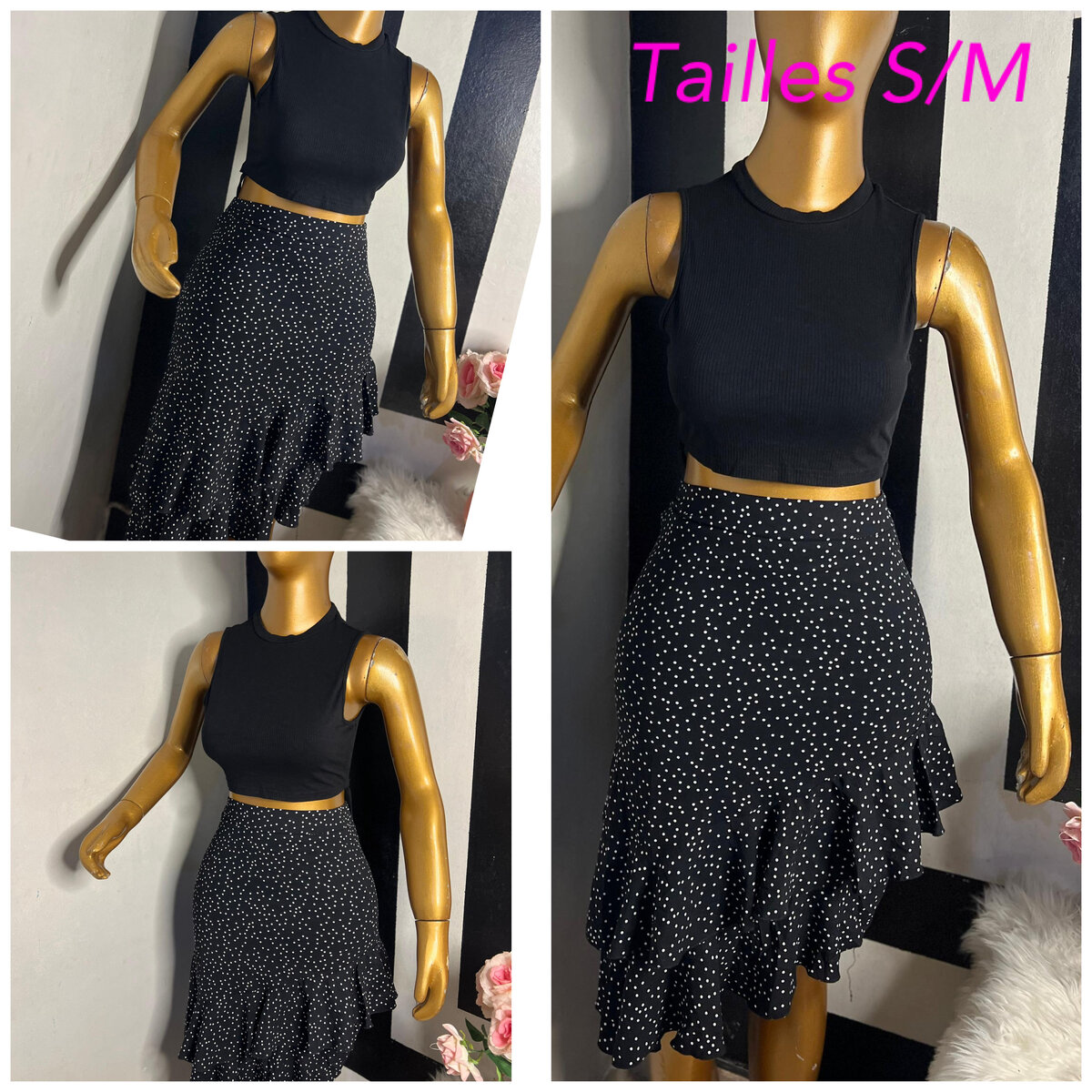 Jupe asymétrique fleurie