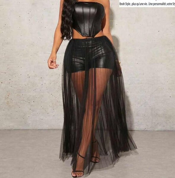 Chic complet sexy en cuir pour femme femme