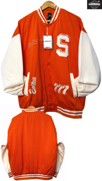 Veste Varsity Orange et Blanche