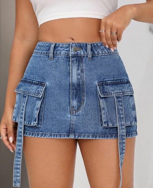 Thrift Cargo Mini Skirts