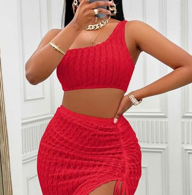 Ladies classic Crop shoulder and skirt