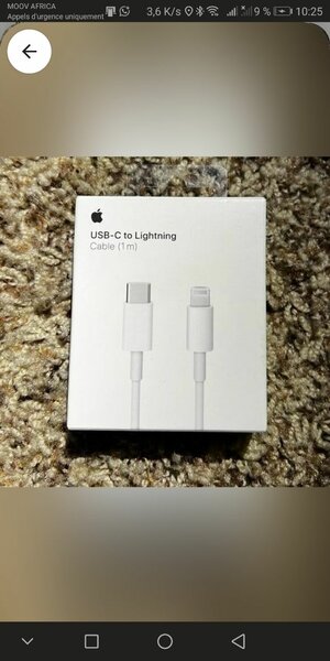 Câble USB-C vers Lightning 1m Apple
