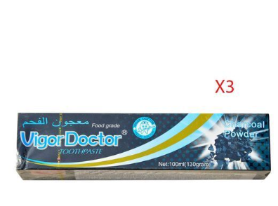 Un Lot De 3 PATES Dentifrice Blanchit Dents A Base De Charbon - Noir