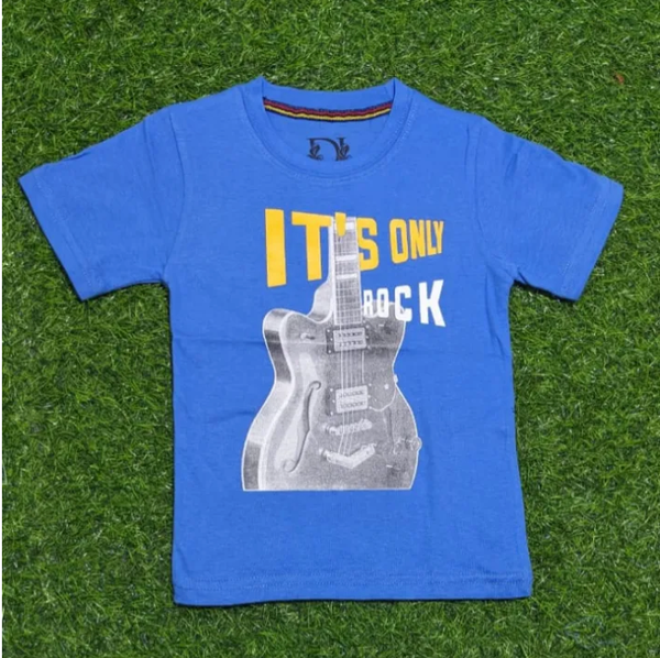 Summer Cotton Jersey Printed Round Neck T-shirt For Boys And Girls 