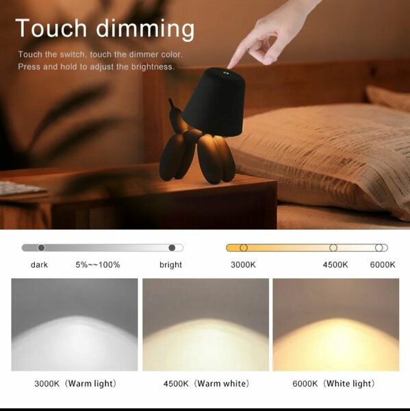 Beautiful puppy lamp 3 colors metal unique body unique