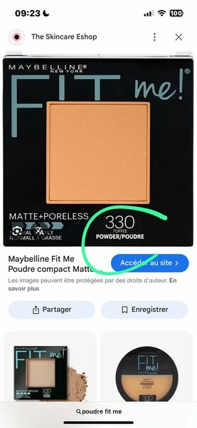 Poudre Maybelline Fit Me 330