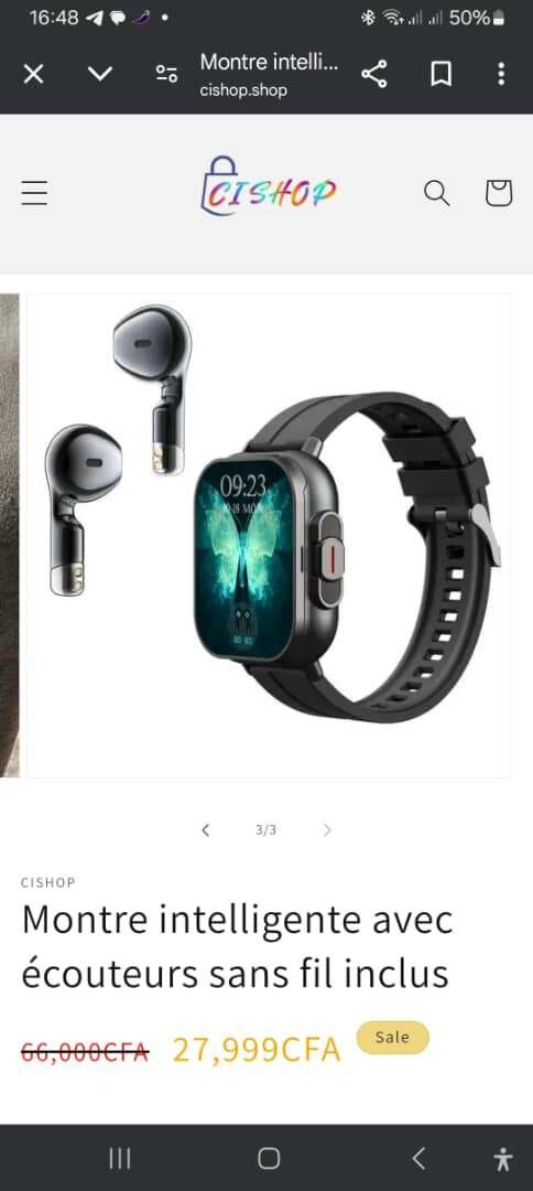 MONTRE CONNECTÉ PLUS ÉCOUTEUR INTÉGRÉ. ACCESSOIRE