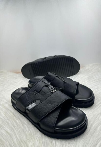 Sandales homme en cuir noir