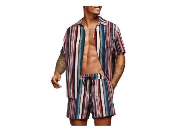 Ensemble chemise et short rayé