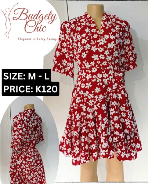 Chic women's dress color red size: m -l 