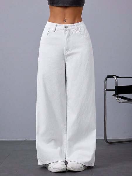 Pantalon large blanc élégant