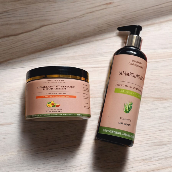 Shampoing et masque démêlant
