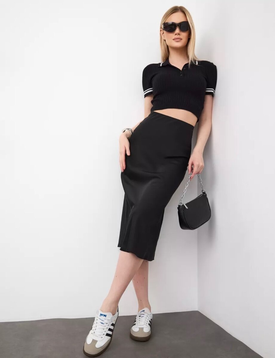 Юбка атласная на резинке