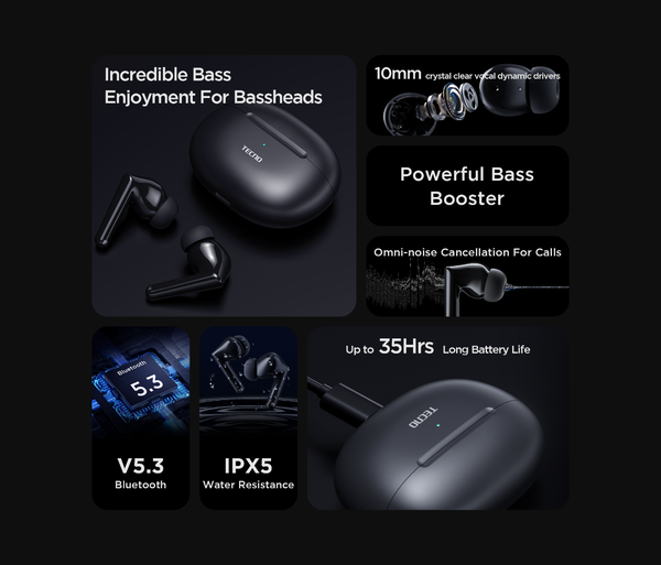 Écouteurs sans fil Tecno