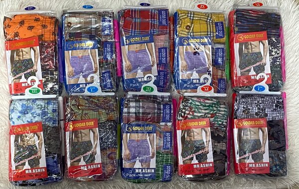 3 in 1 Cotton Boxer Shorts (3 Pieces Per Pack)