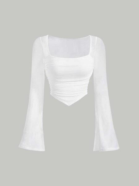 Blouse blanche à manches longues